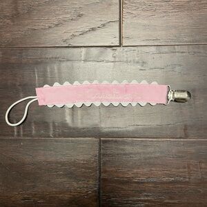 Monogram Caroline Pink Pacifier Clip
